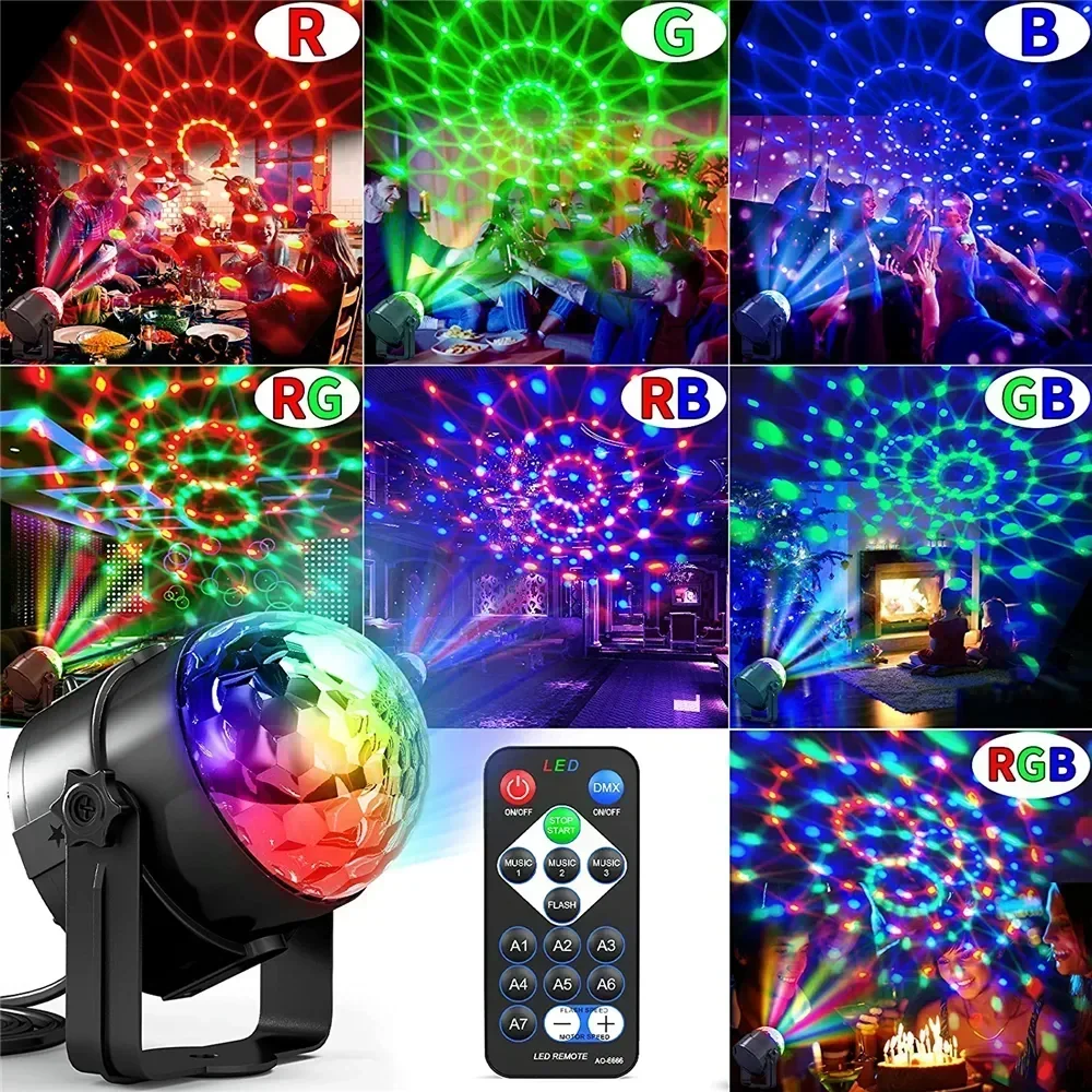 RGB LED المرحلة ديسكو ضوء الدو - مراجعة Audio Music Dj وسعره